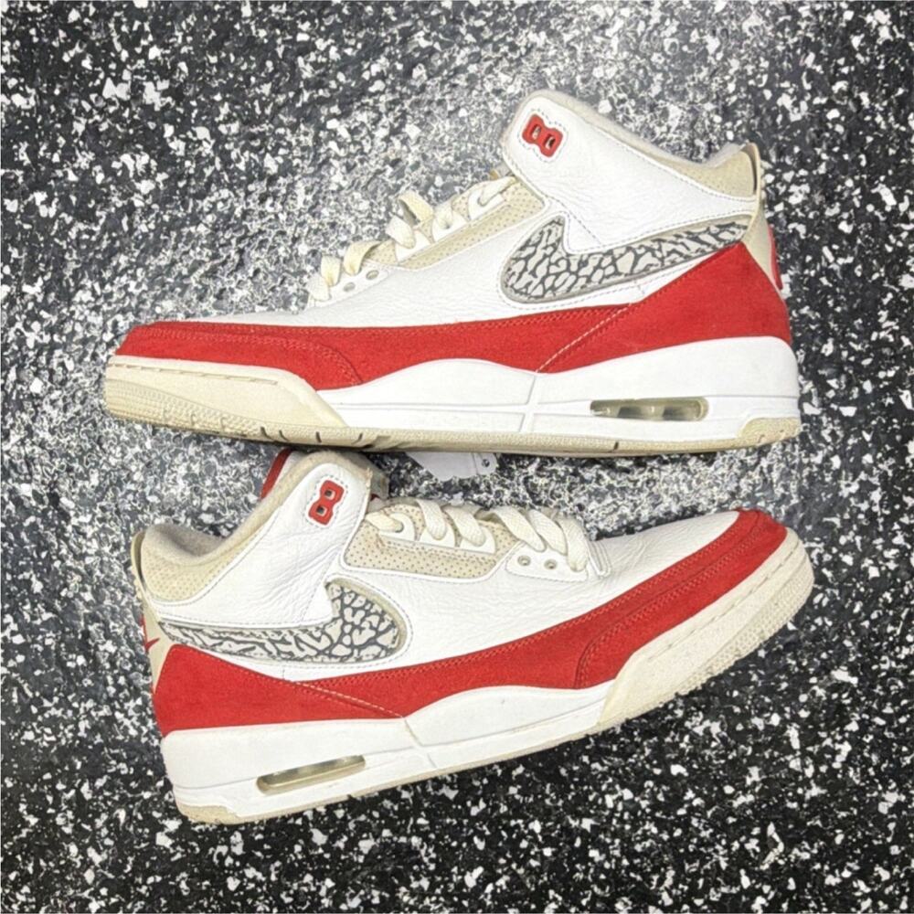 Nike Air Jordan 3 Retro Tinker Air Max 1 White Red Men's Sneakers